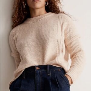 NWT Madewell Havener Cable Pullover Alpaca Wool Blend Sweatet